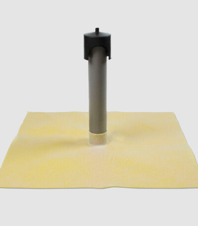 Chimenea de ventilación para cubiertas, fabricada con lámina DRY50 de 50 cm x 50 cm termosellada al tubo de PVC