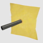 Acople para evacuación horizontal con lámina impermeabilizante, DRY50 de 50 x 50 cm unida al tubo de pvc con diferentes salidas